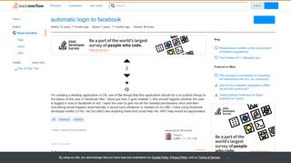 
                            11. automatic login to facebook - Stack Overflow