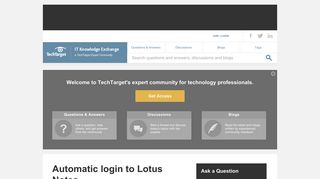 
                            2. Automatic login to Lotus Notes - IT Answers - IT Knowledge Exchange