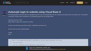 
                            3. Automatic login to website using Visual Basic 6 - Experts Exchange
