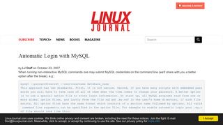 
                            4. Automatic Login with MySQL | Linux Journal