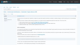 
                            8. Automatic X login without a DM / Community Contributions / Arch ...