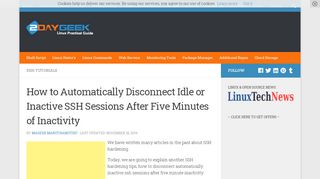 
                            9. Automatically Disconnect Idle or Inactive SSH Sessions | 2daygeek.com