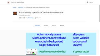
                            2. Automatically open SixthContinent.com website - Google Chrome