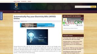 
                            12. Automatically Pay your Electricity Bills (JKPDD) Online : CellCry