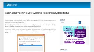 
                            7. Automatically sign in to your Windows 8 account on system startup