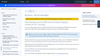 
                            2. Automating access to IBM Cloud Container Registry