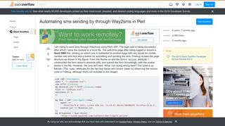 
                            8. Automating sms sending by through Way2sms in Perl - Stack Overflow