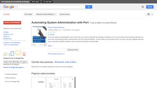 
                            7. Automating System Administration with Perl: Tools to Make You More ... - Resultado da pesquisa de livros do Google