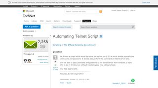 
                            3. Automating Telnet Script - Microsoft