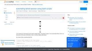 
                            11. automating telnet session using bash scripts - Stack Overflow