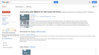 
                            10. Automating with SIMATIC S7-300 inside TIA Portal: Configuring, ...