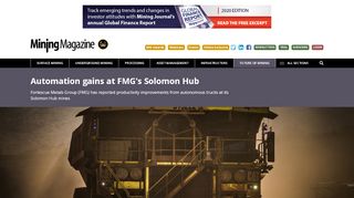 
                            13. Automation gains at FMG's Solomon Hub - Mining Magazine
