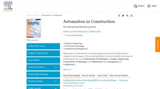 
                            11. Automation in Construction - Journal - Elsevier