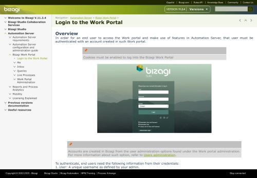 
                            10. Automation Server > Bizagi Work Portal > Login to the Work Portal