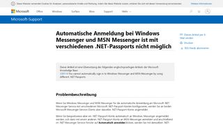 
                            2. Automatische Anmeldung bei Windows Messenger und MSN ...