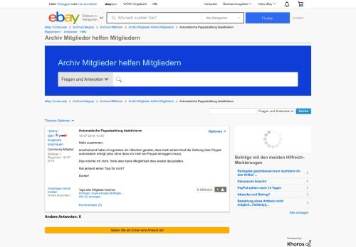 
                            4. Automatische Paypalzahlung deaktivieren - eBay Community