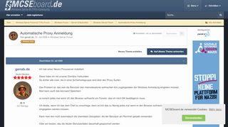 
                            2. Automatische Proxy Anmeldung - Windows Server Forum - MCSEboard.de