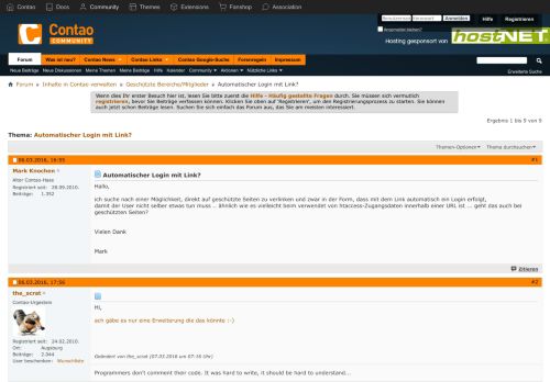 
                            10. Automatischer Login mit Link? - Contao Community