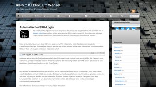 
                            9. Automatischer SSH-Login – Klein :: KLENZEL :: Wenzel