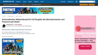 
                            6. Automatischer Webseitenaufruf mit Eingabe des Benutzernamen und ...