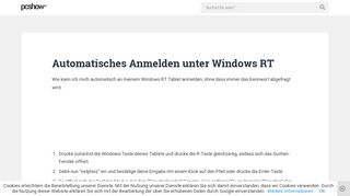 
                            4. Automatisches Anmelden unter Windows RT - PCShow.de