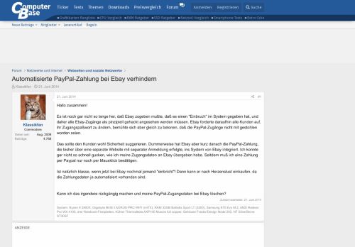 
                            8. Automatisierte PayPal-Zahlung bei Ebay verhindern | ComputerBase Forum