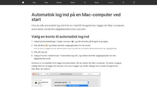 
                            4. Automatisk log ind på en Mac-computer ved start - Apple-support