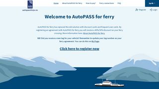 
                            7. AutoPASS ferry - AutoPASS for ferje