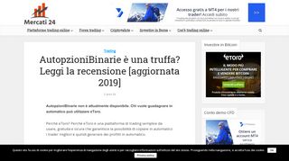 
                            1. AutopzioniBinarie è una truffa? Leggi questa recensione - Mercati24