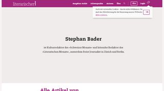 
                            12. Autor: Stephan Bader – Literarischer Monat – Literarischer Monat