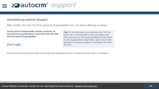 
                            10. Autorisierung autocrm Support - Support autocrm