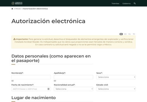 
                            5. Autorización electrónica - Instituto Nacional de Migración