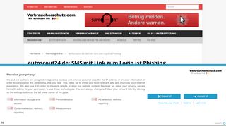 
                            9. autoscout24.de: SMS mit Link zum Login ist Phishing