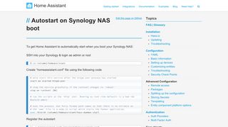 
                            6. Autostart on Synology NAS boot - Home Assistant