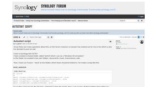 
                            3. Autostart script - Synology Forum