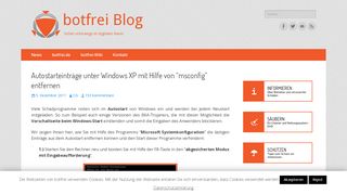 
                            5. Autostarteinträge unter Windows XP mit Hilfe von “msconfig” entfernen ...