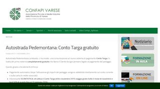 
                            11. Autostrada Pedemontana: Conto Targa gratuito - Confapi Varese