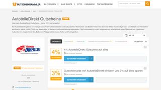 
                            9. AutoteileDirekt Gutscheine, bis zu 4% im Februar 2019