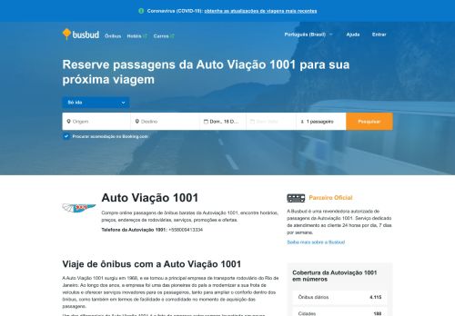 
                            11. Autoviação 1001 - Encontre e compre passagens | Busbud