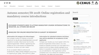 
                            5. Autumn semester/Ht 2018: Online registration and mandatory course ...