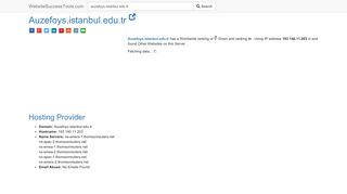 
                            5. Auzefoys.istanbul.edu.tr Error Analysis (By Tools)