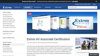 
                            8. AV Associate Certification Program | Extron