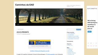 
                            10. AVA E-PROINFO | Caminhos da EAD