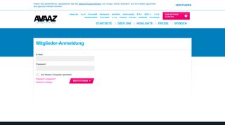 
                            3. Avaaz - Avaaz Mitglieder-Anmeldung