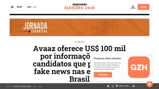 
                            13. Avaaz oferece US$ 100 mil por informações sobre candidatos que ...