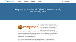 
                            11. Avagmah Increased Sales Conversion by Rate 20% | LeadSquared