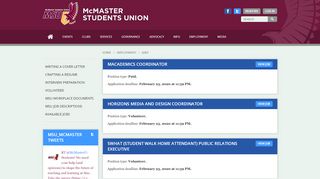 
                            12. Available Jobs - MSU McMaster Students Union