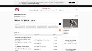 
                            2. Available jobs - Working at H&M