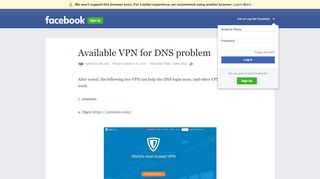 
                            5. Available VPN for DNS problem | Facebook