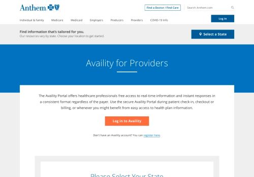 
                            4. Availity for Providers | Anthem.com - Anthem Blue Cross